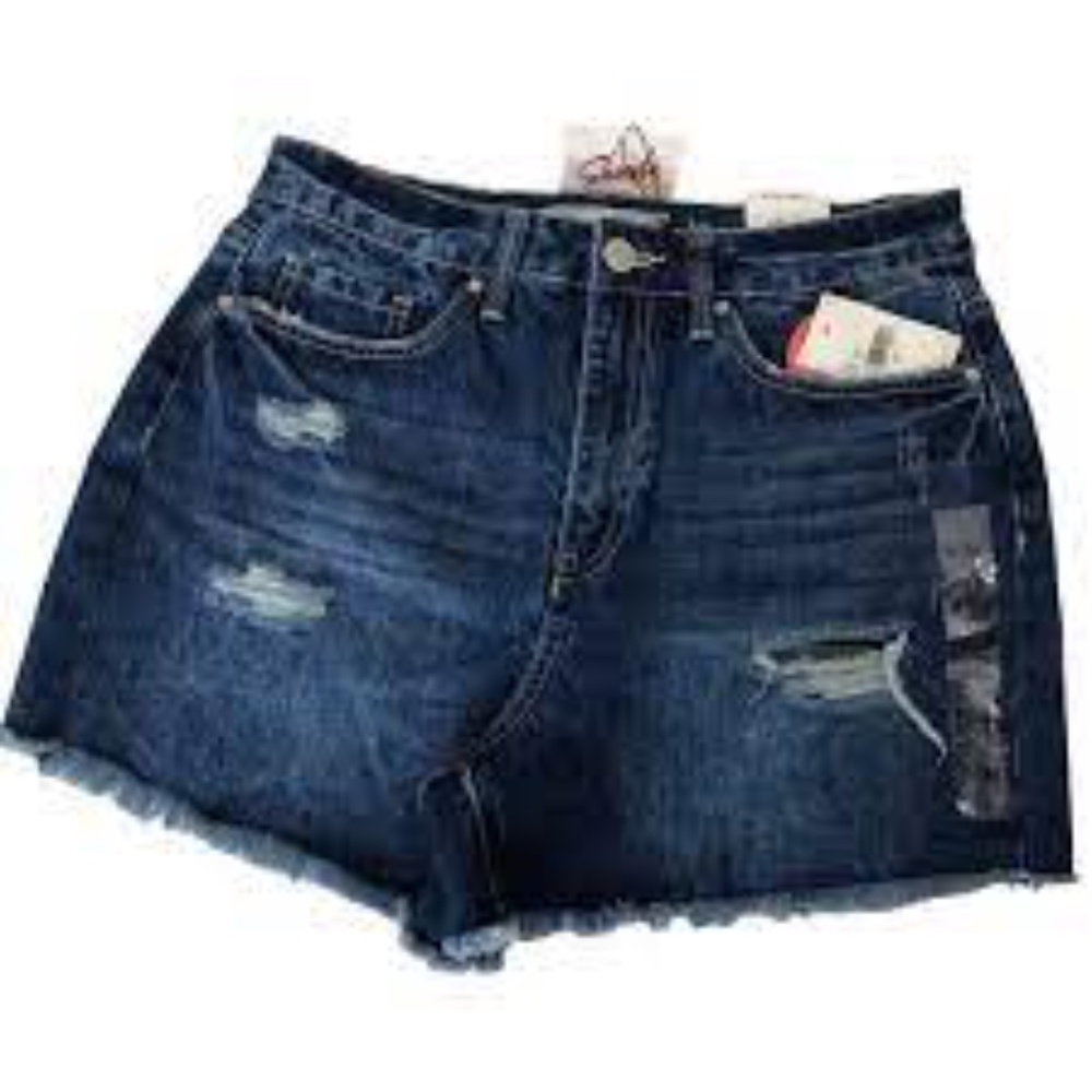 NWT YMI Jeanswear Hybrid Dream High Rise Frayed Hem Shorts